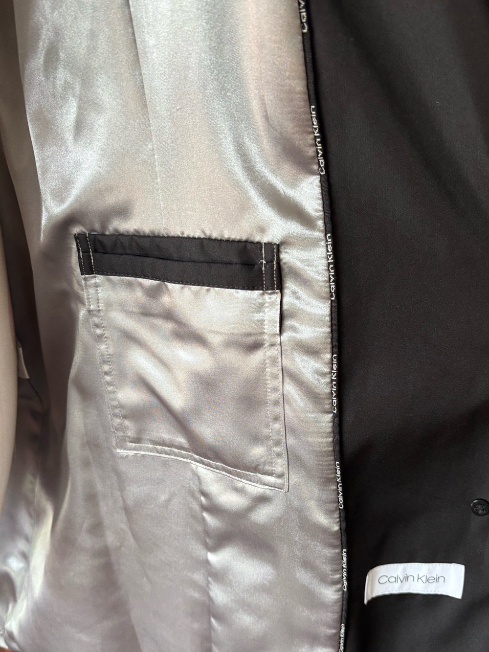 NWT Calvin Klein Belted Trench Rain Jacket Removable Hood - black - medium - Picture 9 of 14